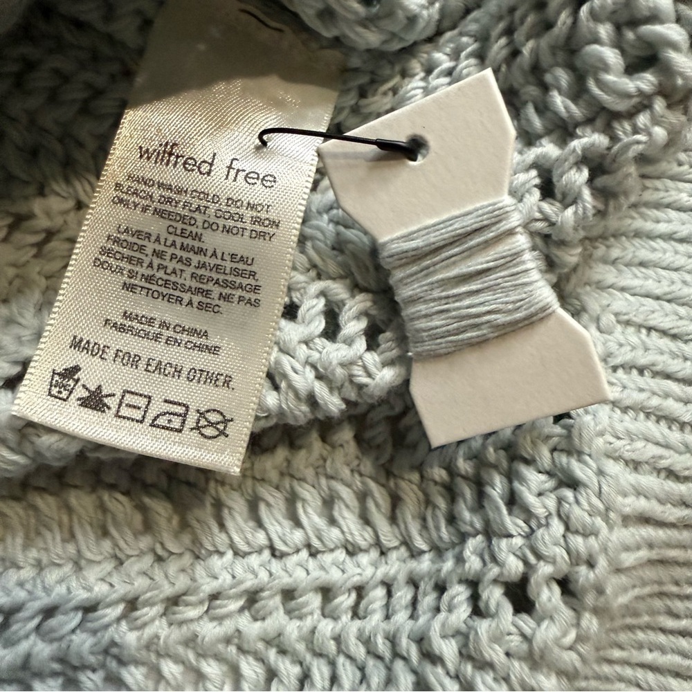 BNWT Wilfred Afterglow Sweater Glacier Blue Knit Crew Nck Sweater Cotton Medium - Picture 12 of 15